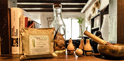 Le Sac MOSO (Die Moso Tasche) Version 200GR – Natürliche Luftreiniger , Deodorant, Feuchtigkeitsabsorber , geruchlos – gefertigt aus 100% Bambuskohle – 200 Gr Grau - 6