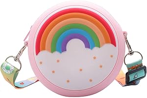 YANGWEN Silicone Rainbow Bag Children's Shoulder Bag Girls Handbag Shoulder Bag Children's Bag Girls Toy Mini Single Shoulder Bag Kids Decorative Bag