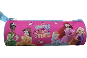 CARTOON Tombolino, trousse scolaire ronde, école, papeterie, organisateur de crayons, couleurs, rose, 22 x 8 x 8 cm, Princesses (2)
