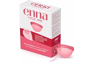 enna Cycle DISC | Menstruationsskiva med avtagbart garn exklusivt | 50 ml | Upp till 12 timmars skydd | Medicinsk silikon | Tillverkad i Spanien