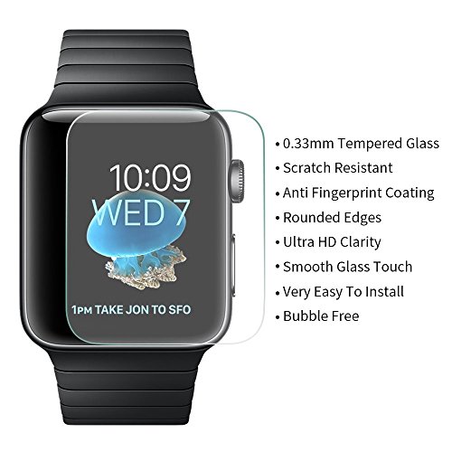 iWatch Schutzfolie, Kany 42mm Panzerglas Extrem Dünne HD Kristallklare Display Schutzfolie Bildschirm Hartglas - 4