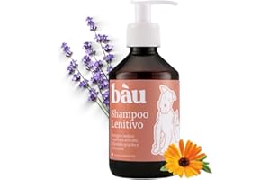 BÀU Bau Cosmesi Shampoo Cane Lenitivo, per Pelli Sensibili Ipoallergenico Ideale per Cuccioli, Shampoo per Cani con Dermatite, Sollievo da Prurito e Allergie con Camomilla, Calendula e Lavanda