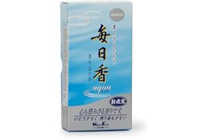 NIPPON KODO | Incenso Mainichi-koh Aqua, Bastoncini di Incenso Naturale Giapponese, Fragranza Aqua, Circa 180pz