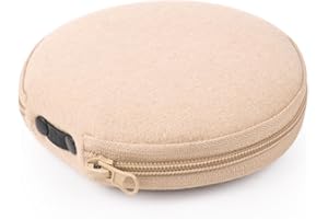ELEZAY Small CD Case Round Felt 20 Capacity CD Storage Wallet DVD Disc Holder Beige