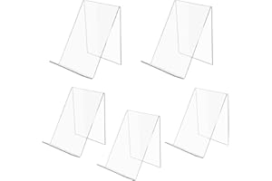 SWAWIS 5 Pièces Support Livre Acrylique Presentoir Livre 13 x 11,5 x 10 cm Chevalet livre Transparent Porte livre Présentoir pour Magazine Brochures Carte de Menus