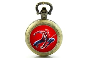 Cymru Apparel Gift Boxed Comic Book Superhero Quartz Pocket/Necklace Watch