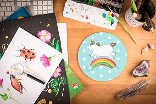 Mr. & Mrs. Panda Mauspad rund Einhorn Regenbogen – 100% handmade in Norddeutschland – Einhorn, Unicorn, Regenbogen, Glitzer, Einhornpower, Erwachsenwerden, Einhornliebe, Einhornautobahn Mouse Pad rund, Mousepad, Computer, PC, Kreis, Mauspad, Maus, Geschenk, Druck, Schenken, Motiv, Arbeitszimmer, Arbeit, Büro Einhorn, Unicorn, Regenbogen, Glitzer, Einhornpower, Erwachsenwerden, Einhornliebe, Einhornautobahn - 4