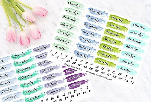 Date Cover Ups Planner Stickers in Cool Color Palette for Erin Condren LifePlanner, Filofax, Kikki K, Travelers Notebook