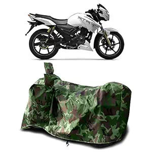 Cover Lab - TVS Apache RTR 180 New BS6 Water Resistant - Dust Proof - Full Bike Scooty Two Wheeler Body Cover for TVS Apache RTR 180 (Green Multijungle)