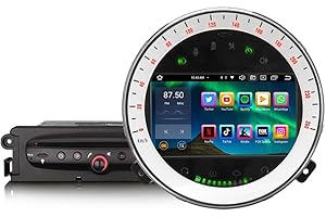GONFEN 8 Núcleos Android 14 Dab+ Radio Coche Estéreo para BMW Mini Cooper (2007-2013) 4GB+64GB Navegación GPS Soporte Inalámbrico CarPlay Android Auto WiFi USB CD Bluetooth 5.0 7" IPS Pantalla táctil