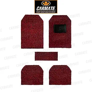 CARMATE Car Grass Floor Mat, Anti-Skid Curl Car Foot Mats for Hyundai-I20 (Red-Black)