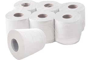 ACESA - Bobina Papel Precortado Doble Capa 6 unidades de 800gr - Rollos de Papel Industrial de Pasta Virgen 100% - Papel Industrial de Pasta Virgen - 6 Bobinas de Papel Industrial de celulosa Blanco