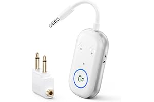 AZTCLIGHT 2025 Neueste Bluetooth 5.3 Adapter Transmitter, 2 in 1 Airfly Bluetooth Sender Klinke 3,5mm, Unterstützt 2 Air.P.ods Kompatibel mit Flugzeug,TV, Stereoanlage Audio, Kopfhörer, Auto Bluetooth Splitter
