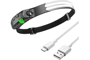 Abauoat LED Stirnlampe Wiederaufladbar,230°Wide Angle Rechargeable Head Torch with Light with Sensor, Headlamp for Jogging, Running, Fishing, Hiking