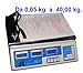 Produktbild Professionelle elektronische Waage mit Digitalanzeige, max. 40 kg, mit 4 verschiedenen Funktionen