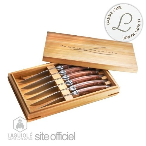 LAGUIOLE 6 Laguiole Luxus Designer-Messer mit Griffen aus exotischem Holz, für jeden Tag, geliefert in Holzschatulle - 3