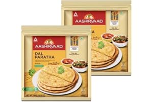 VEENAS Aashirvaad Dal Paratha | 400G |Dal Stuffed Paratha | Flat Bread Dish | Breakfast Food | Ready to Eat | 100% Fresh | Indian Origin (Pack of 2)