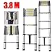 Produktbild CDC® Aluminium Teleskop Leiter Haushalt zusammenklappbar Treppe Leiter Aluminium fodable ausziehbar Verlängerung Schritte Leiter Max., 3.8m