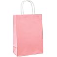 ECVV Gift Bags 12 Pieces Set Eco-Friendly Paper Bags With Handles Bulk Paper Bags Shopping Bags Kraft Bags Retail Bags Party Bags (PINK, 21 * 15 * 8 Cm)