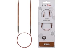 KnitPro 31085 Ginger Aiguille à tricoter circulaire, bois, naturel/marron, 3 mm, 80 cm