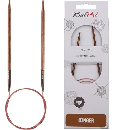 Ferri Da Maglia Circolari KnitPro Ginger In Legno - Punte 3 Mm, Leggeri E Confortevoli, Per Progetti A Maglia - Foto 5