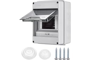 RALERTREIK Caja de Distribución Estanca para Superficie de 5 Módulos, Cuadro Estanco con Puerta y con Carril DIN con Protección IP65 a Prueba de Humedad para Exterior, Jardín o Interior