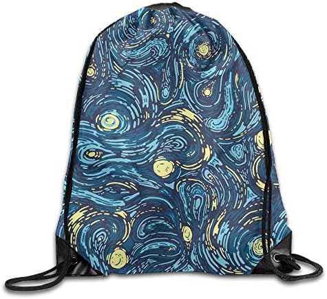 HLKPE Starry Sky Pattern Drawstring Backpack Rucksack Shoulder Bags Training Gym Sack For Man And Women