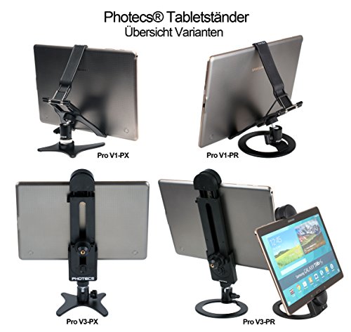 Photecs Tablet Stativ Pro V3-PX, vielseitig verstellbarer Tablet Tischständer, Tablethalter, Halterung für iPad, andere Tablets u. große Smartphones bis 27,5 cm - 8