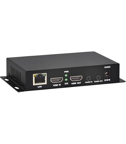 EXVIST H.265 1080P 60FPS WiFi HDMI Encodeur vidéo w/HDMI I/O, Audio I/O, Prend en Charge HLS RTMP RTSP SRT UDP, Compatible with ONV/HK, IPTV Streaming en Direct sur Youtube Facebook Vimeo etc
