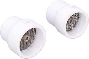 SPACNANA 2 szt. Przyssawka do Spawania TIG, Ceramiczna Przyssawka do Spawania 12#/14# Zestaw Akcesoriów do Dyszy Ceramicznej Zestaw do WP9/17/18/20/25/26 (Biały)