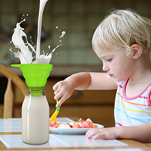 Zusammenklappbarer Silikon-Trichter, SENHAI 5-Pack-Falttrichter für Getriebe Flüssigkeit übertragen Gewürze, Küche Zubehör Gadget - 7