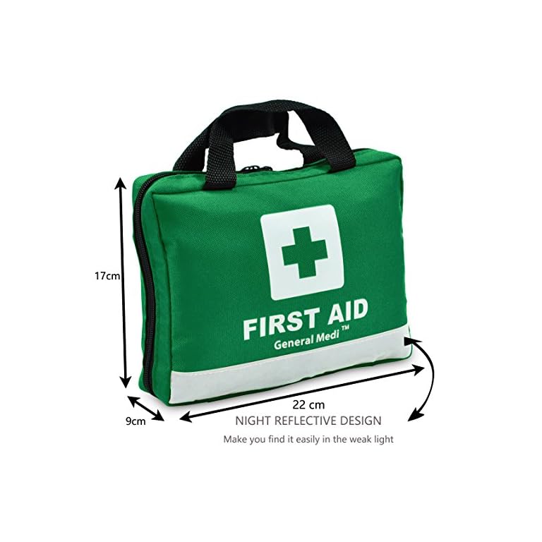 210 Piece First Aid Kit Emergency kit Reflective Design Includes Eyewash, Ice(Cold) Pack