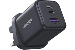 UGREEN Type C Charger 45W, 3-Port GaN USB-C Fast Charging Adapter | Safe Protection Charge Head Compact Charger Compatible for Galaxy S26U, S25U, S24U, S23U, S22, iPhone 17, iPad Air, Xiaomi