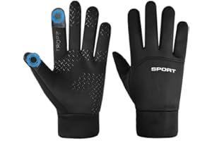 Lozadia Warm Winter Gloves, Anti-Slip Touch Screen Gloves Windproof and Water Resistant Running Gloves Thermal Gloves Winter Warm Cycling Gloves Men Women for Sports Driving Fishing Gloves Black