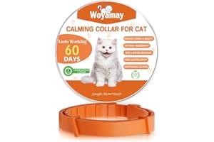 Woyamay Collare Calmante per Gatti, Collari Calmanti Feromoni Gatto Regolabile e Impermeabile, Naturale Collare Gatto Calmante per Gatti di Taglia Piccola, Media e Grande, Arancione