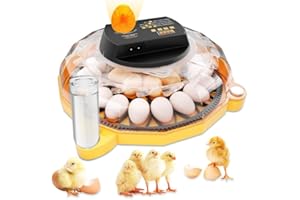 TAIMIKO 26-Egg Incubator with Automatic Turning, Digital LED Display and Automatic Humidity Control for Chicken, Duck, Quail, Poultry and Pigeon Eggs,Chicken tray (Purpose egg tray+Bird egg tray)