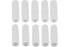 HOMEFUNTIME Battery Adapter Converter for AAA to AA Battery Transparent Cases Holder Shell with Metal Contacts on Bottom(Clear Color,Pack of 10)