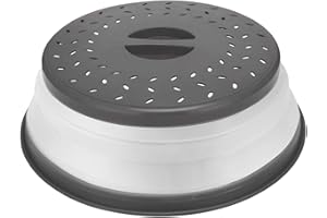 WUBCIX Microwave Splatter Cover,Microwave Cover for Food Fruit Drainer,BPA-Free Dishwasher Safe 10.5 inch Grey
