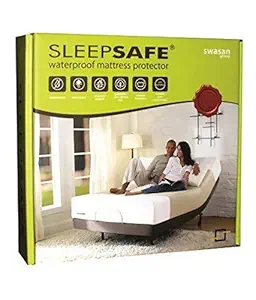 Sleepsafe Cotton Based Waterproof Mattress Protector- King Size, White