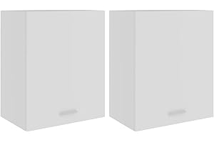 Festnjght 2X Armario Multiusos para Colgar, Armario Colgante Esquina Armario Cocina Pared Acabado en Color Negro, 50x31x60 cm