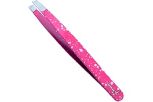 Kimex London Professional Eyebrow Tweezers - Stainless Steel Tweezers for Precise Grooming of Eyebrows & Ingrown Hair - for Men & Women (Rose Pink)