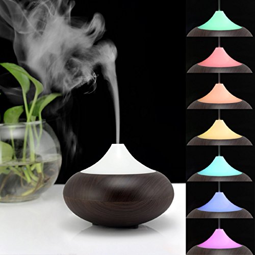 Aussel Elektroaromatherapie ätherisches Öl Aroma Diffuser Luftbefeuchter mit Farbe LED-Licht und Auto Off für Haus, Auto, Büro, Yoga oder Reise Große Geschenk Idee - 2