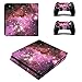 Produktbild Morbuy PS4 Slim Skin Design Folie Aufkleber Sticker schützende Haut Schale für Sony Playstation 4 Slim Konsole und 2 Dualshock Controller (Sky Pink)