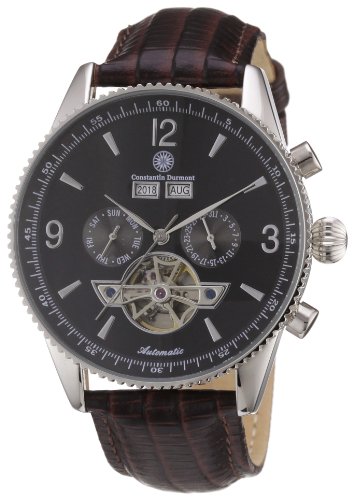 Constantin Durmont Herren-Armbanduhr XL Travis AnalogAutomatik Leder CD-TRAV-AT-LT-STST-BKBR