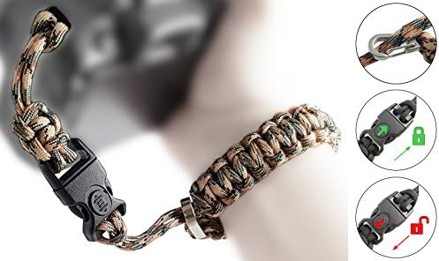 Paracord camera wrist strap | click with lock | CAMOUFLAGE | DSLR SLR compact camera | compatible with Canon Sony Nikon | loop hand-strap macrame | MIND CARE ESSENTIALS