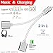 Produktbild Lightning Jack Adapter für iPhone 7 / 7Plus iPhone8 / 8Plus iPhone X.2 in 1 Lightning Adapter AUX Buchse Audio Kopfhörer + Ladegerät Kabel Converter.Aux Kopfhörer Adapter für iPhone Dual Beleuchtung Splitter Konverter Unterstützung Musiksteuerung, Ladegerät, Anruf und Kontrolle Volume Sync Daten Kompatibel mit iOS 10.3 / 11