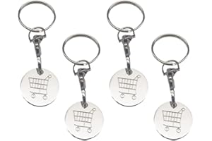 Fezf Estrattore Per Carrello Della Spesa a 4 Pezzi Portachiavi Con Chip Della Spesa Rimovibile,Carrello Spesa