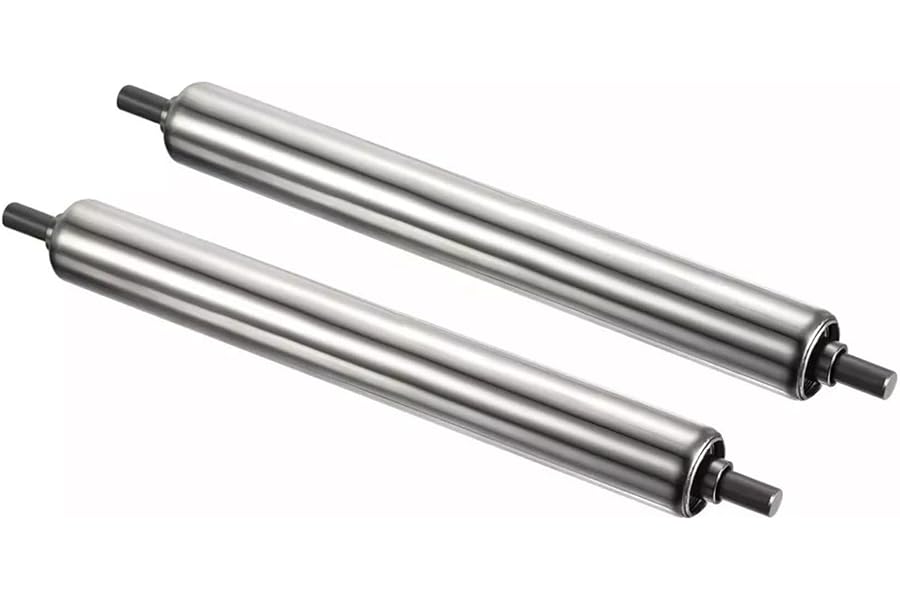 2pcs 1" x 8" Stainless Steel Gravity Conveyor Roller Transmission Galvanized End