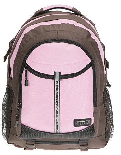 Preisvergleich Produktbild Rucksack @VENTURE Schulrucksack Laptoprucksack bis 15,4 Zoll PINK / BRAUN