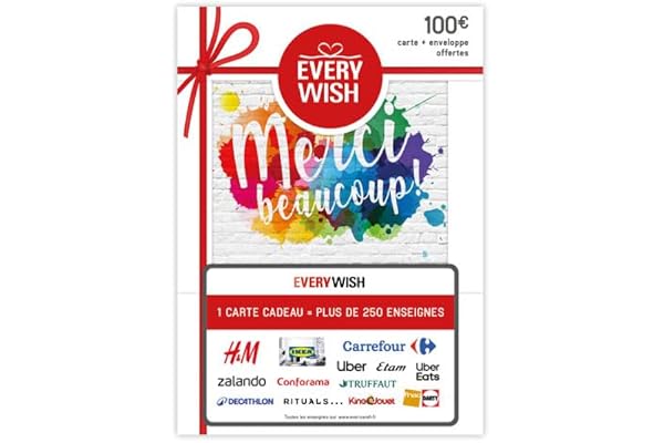 Carte cadeau EVERYWISH - 250+ enseignes - pour la France - par courrier